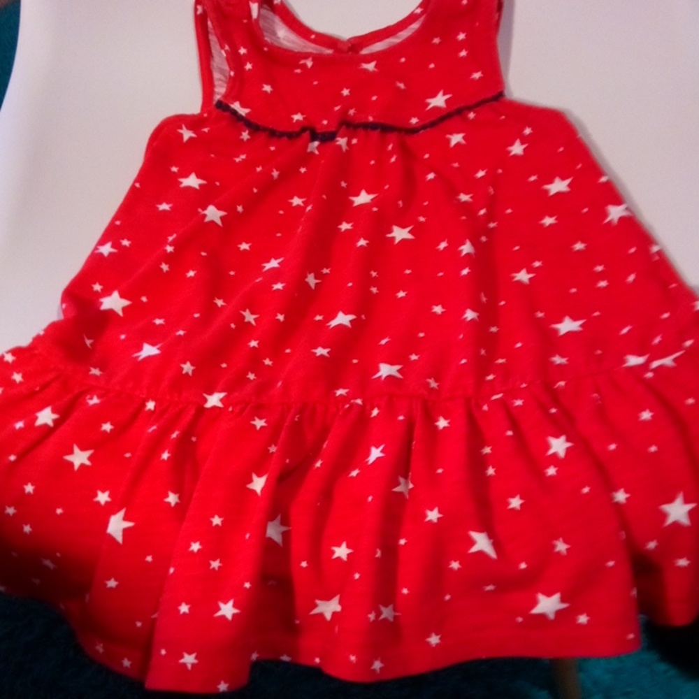 Red white and blue baby girl dress